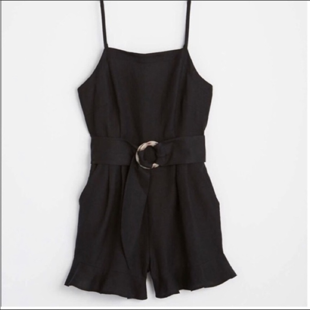 LOFT strappy linen romper NWT size 4